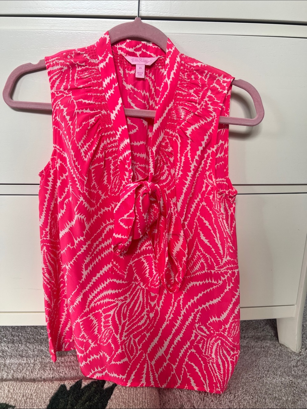 NWOT Lilly Pulitzer sleeveless Elsa zebra print blouse XS